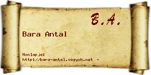 Bara Antal névjegykártya